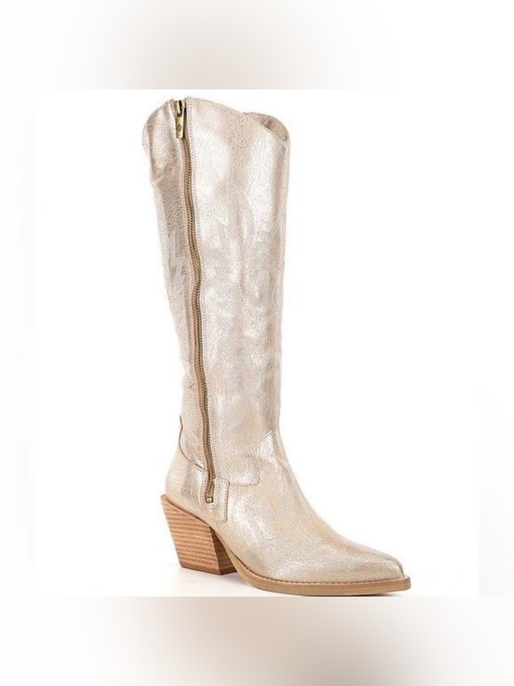 Donald Pliner Kaytee Boot Leather Snip Toe Western 8.5M Golf Cowgirl Rodeo Y2K